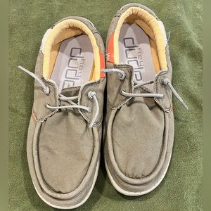 Hey Dude. Men’s size 10 Welsh, washed sage, tan. Slip on